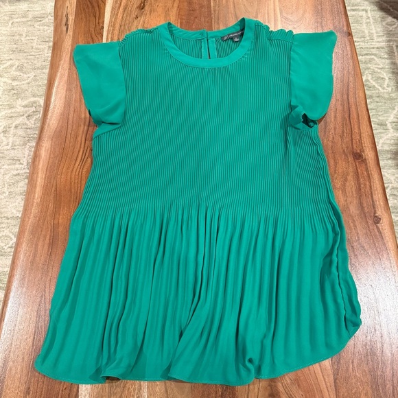 Adrianna Papell Green Pleated Blouse - Picture 6 of 9